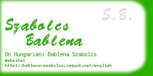 szabolcs bablena business card